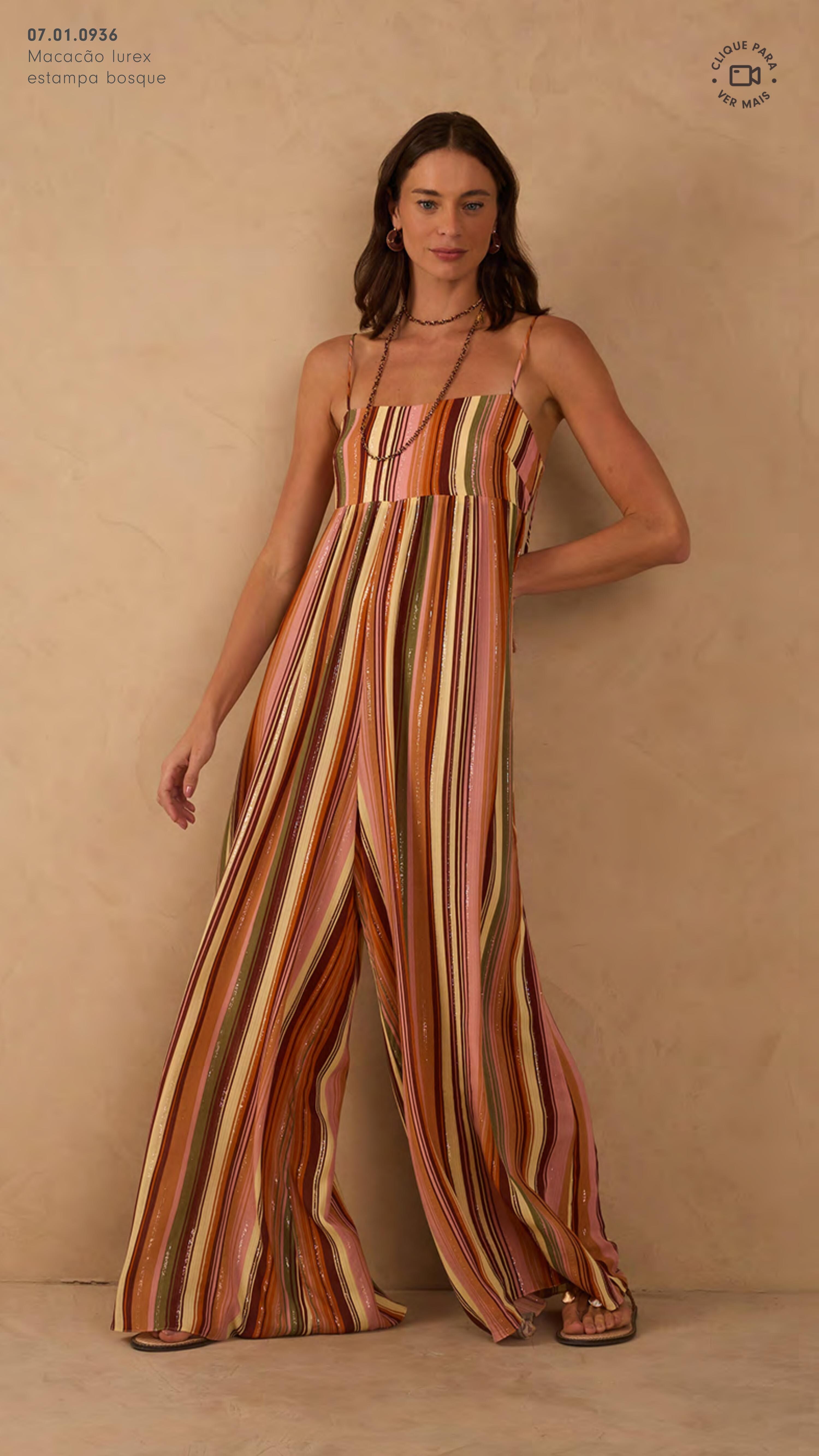 Macacão Lurex Estampa Bosque